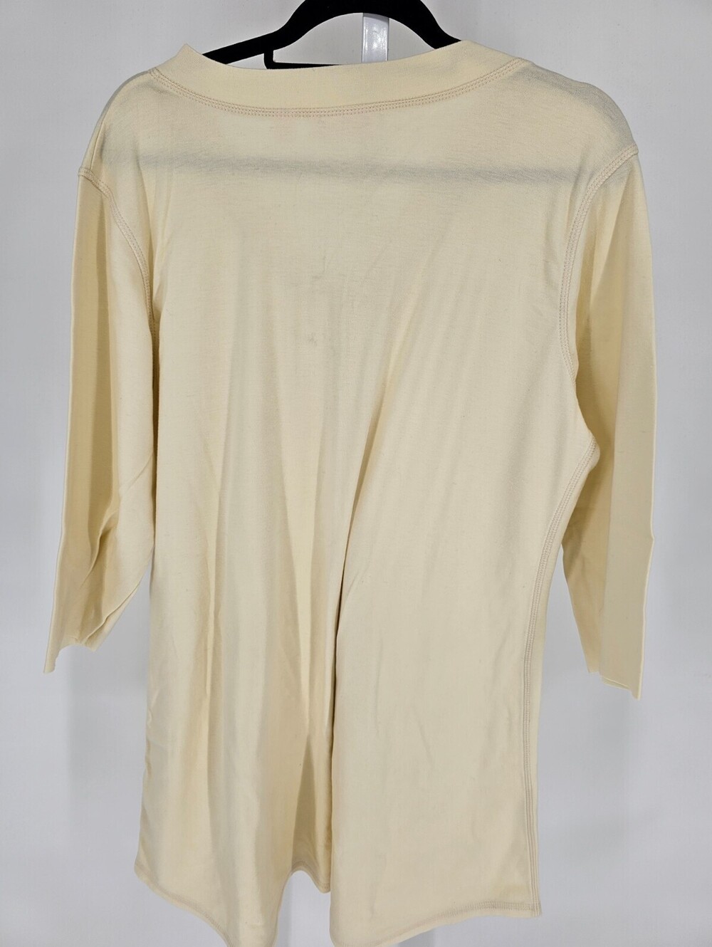 Vintage Drift Away Womens Sz CL Long Sleeve Knee Length Nightgown Cream V neck - Picture 3 of 3